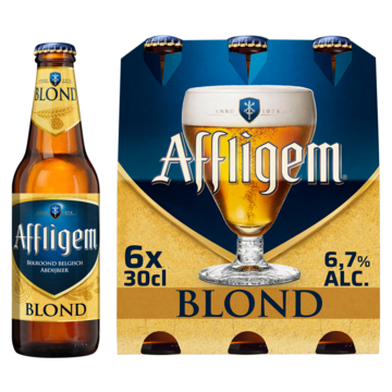 2e halve prijs | Affligem Blond Bier Fles 6 x 30cl Aanbieding bij Jumbo