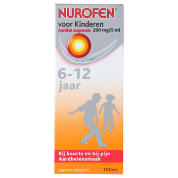 Nurofen Ibuprofen voor Kinderen Aardbei suspensie 200 mg/ 5ml