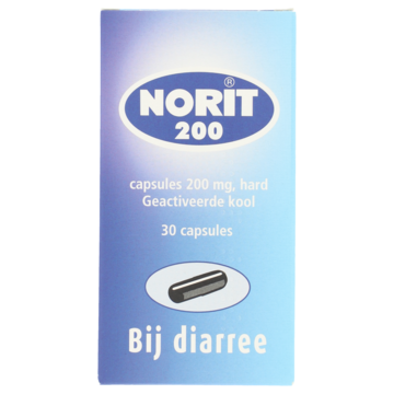 Norit Capsules diarreeremmers 200 mg, 30 stuks