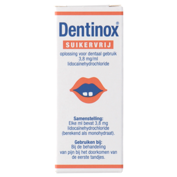 Dentinox Suikervrij oplossing, 9 ml (3,8 mg/ml)