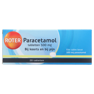 Roter Paracetamol tabletten 500 mg, 20 stuks