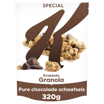 Jumbo Kellogg's Special K Krokante Granola pure chocolade ontbijtgranen 320g aanbieding