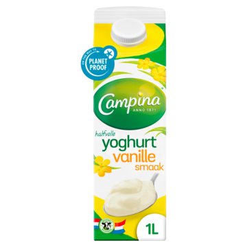 Campina Halfvolle vanille yoghurt  1L