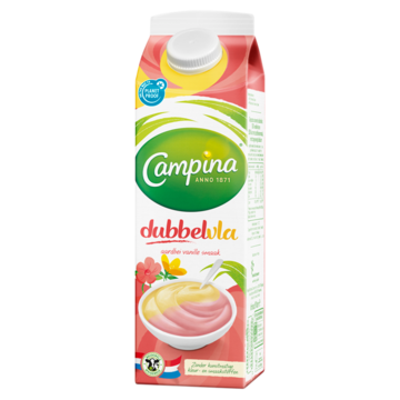 Campina Dubbelvla aardbei-vanille 1L