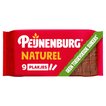 Peijnenburg ontbijtkoek naturel zonder toegevoegde suikers gesneden 9 plakjes