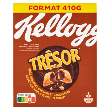 Kellogg's Trésor Choco, Caramel & Peanut Flavour Format 410g