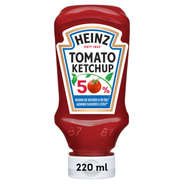 Heinz Tomaten Ketchup 50% Minder Suikers en Zout 220ml