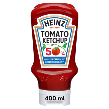 Heinz Tomaten Ketchup 50% Minder Suikers en Zout 400ml