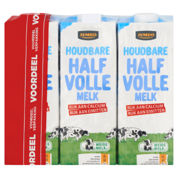 Jumbo Houdbare Halfvolle Melk Voordeelverpakking 6 x 1L