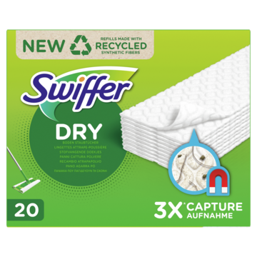 Swiffer Vloerreiniger Droge Vloerdoekjes Navullingen x20 Vangt En Houdt Stof Vast