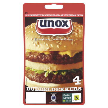 Unox Hamburgers Dubbeldekker 160g