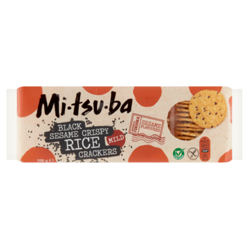 Mitsuba Black Sesame Crispy Rice Crackers Mild 100g