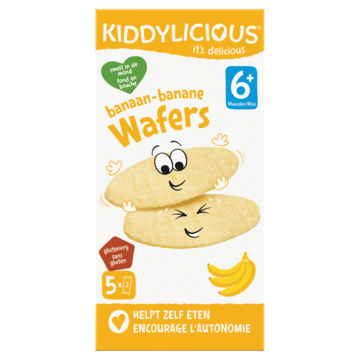 Kiddylicious Wafers Banaan 5 x 4g
