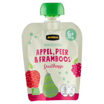 Jumbo Biologisch Fruithapje 6+ Maanden - Appel, Peer & Framboos 90g