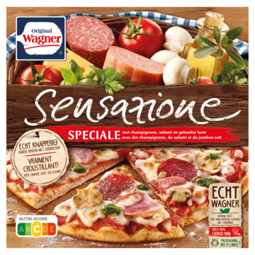 Wagner Sensazione Pizza Speciale Salami Ham 360g Bestellen Diepvries Jumbo Supermarkten