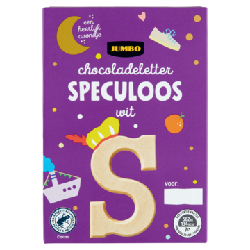Jumbo Chocoladeletter Speculoos Wit S 65g
