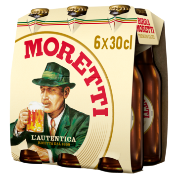 Birra Moretti - L'Autentica Bier - Fles - 6 x 300ML