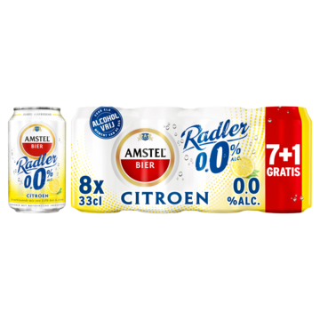 Amstel Radler 0.0 Bier Citroen Blik 7+1 x 33cl