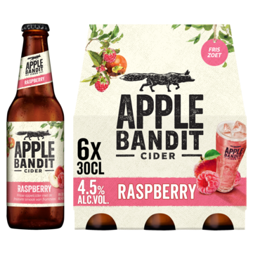 Apple Bandit Cider Raspberry Fles 6 x 30cl