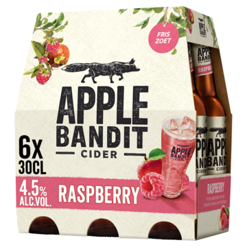 Apple Bandit Cider Raspberry Fles 6 x 30cl