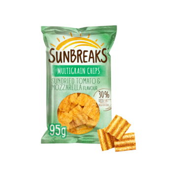 Sunbreaks Tomato & Mozzarella Meergranen Chips 95gr