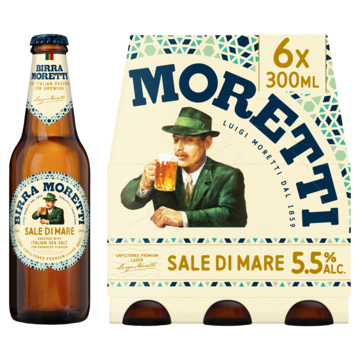 2e halve prijs | Birra Moretti Sale di Mare Bier Fles 6 x 300ml Aanbieding bij Jumbo
