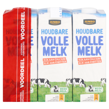 Jumbo Houdbare Volle Melk Voordeelverpakking 6 x 1L