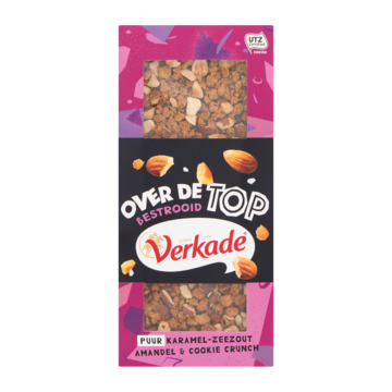 Verkade Over de Top Puur Karamel-Zeezout, Amandel & Cookie Crunch 120g