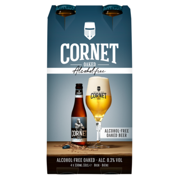 Cornet - Belgisch Blond - Alcoholarm 0.3% - Fles - 4 x 330ML