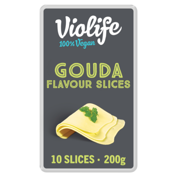 Violife 100% vegan en plantaardig alternatief voor goudse plakken kaas 200g