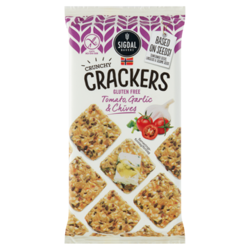 Sigdal Crunchy Crackers Glutenvrij Tomaat 120g