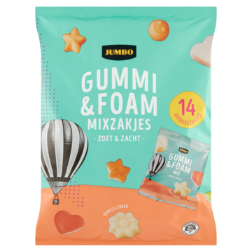 Jumbo Gummi & Foam Snoep Uitdeelzakjes 14x 20g