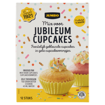 Jumbo Mix voor Jubileum Cupcakes 12 Stuks 360g