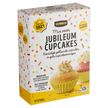 Jumbo Mix voor Jubileum Cupcakes 12 Stuks 360g