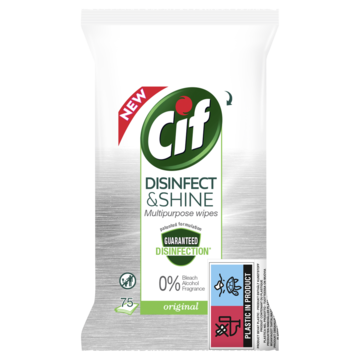 Cif Disinfect & Shine Wipes Original 75 Doekjes