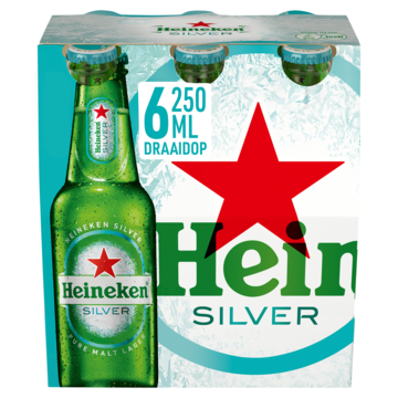 Heineken Silver Bier Draaidop Fles 6 x 250ml