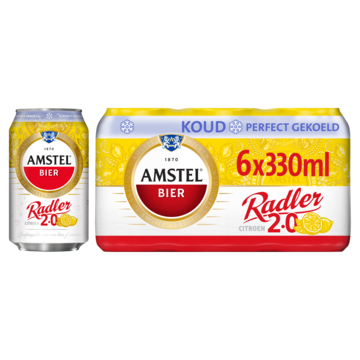 Amstel Radler Citroen Bier Gekoeld Blik 6 x 330ml