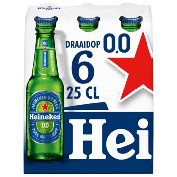 Heineken Premium Pilsener 0.0 Bier Draaidop Fles 6 x 25cl