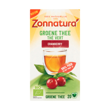 Zonnatura Groene Thee Cranberry 20 Zakjes 36 G Bij Jumbo zonnatura kopen in de aanbieding