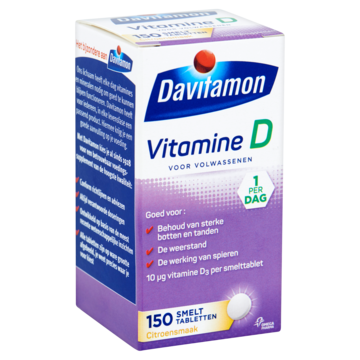 Vitamine D smelttabletten voor volwassenen, 150 stuks
