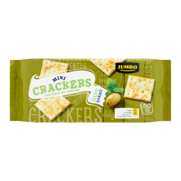 Jumbo Mini Crackers Olijfolie en Oregano 8 x 5 Crackers 250g