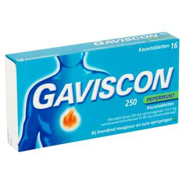 Gaviscon Kauwtabletten Pepermunt bij brandend maagzuur, 16 stuks