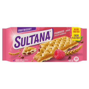 Sultana FruitBiscuits Framboos 175g