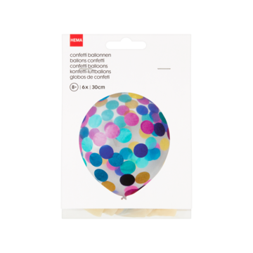 HEMA Confetti Ballonnen 30 cm 6 Stuks