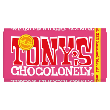 Tony's Chocolonely Melk Karamel Biscuit Chocolade Reep 180g