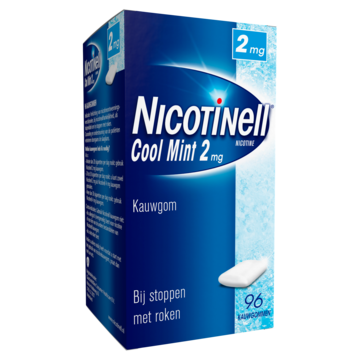 Nicotinell Kauwgom Cool Mint 2mg 96 st, voor stoppen met roken