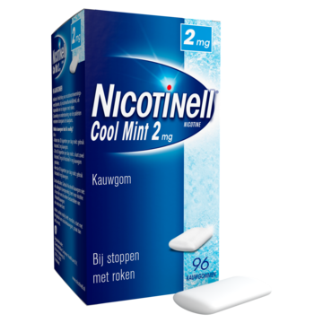 Nicotinell Cool Mint kauwgom, helpt je te stoppen met roken 2 mg, 96 stuks