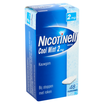 Nicotinell Kauwgom Cool Mint 2mg 48 st, voor stoppen met roken