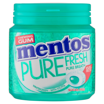 Mentos Wintergreen Kauwgom mint Suikervrij Pot 50 stuks Pure Fresh