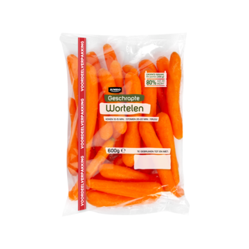 Jumbo Geschrapte Wortelen 600 g - Voordeelverpakking